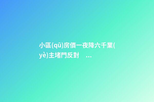 小區(qū)房價一夜降六千業(yè)主堵門反對！腰斬似的降價后果很嚴重